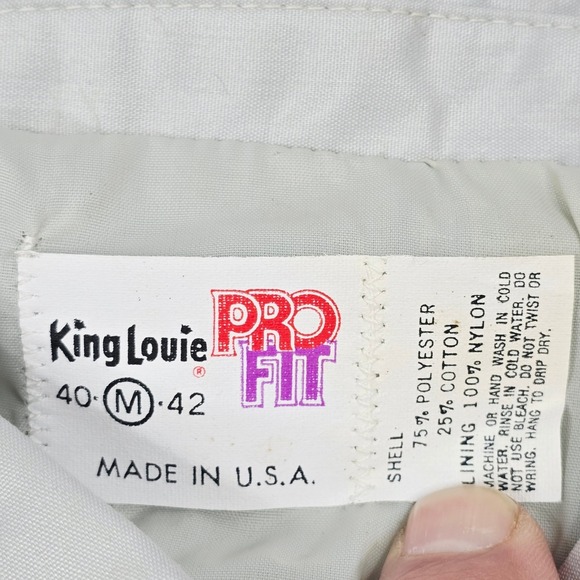 King Louie Speed Queen‎ Mens Light Gray Pro Fit Jacket Made in USA Size 42 - Picture 6 of 11